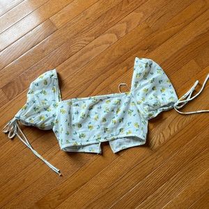 Princess Polly yellow flowered top